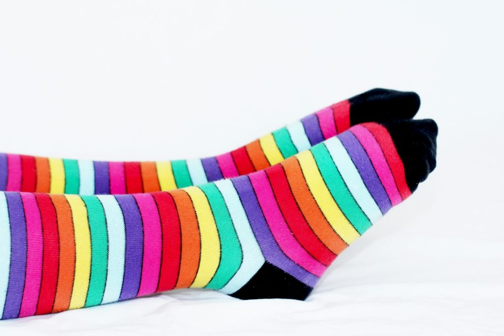 Calzini a righe multicolorati