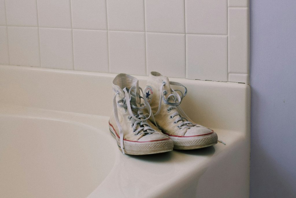 Converse bianche da lavare in lavarrice