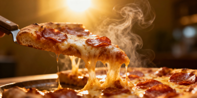 Pizza avanzata? Il metodo della padella coperta che la fa tornare come appena sfornata Una fetta di pizza fumante (fonte: FreePIk)