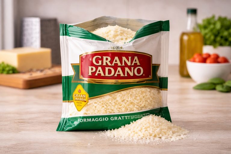 Cosa c’è davvero nel formaggio grattugiato: amidi, conservanti e fibra di legno Una busta di formaggio grattugiato (fonte: Comeconservare.it)
