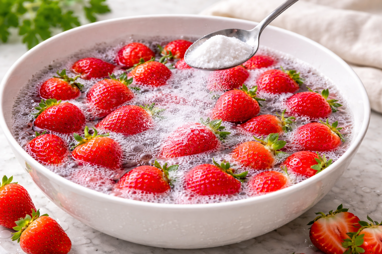 Perché non devi mai lavare le fragole appena comprate: la verità che allunga la vita Fragole lavate con bicarbonato