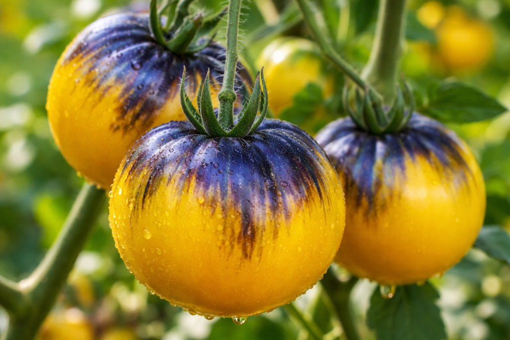 Il pomodoro giallo con striature blu che ha conquistato Instagram e i giardinieri Pomodoro Sart Roloise