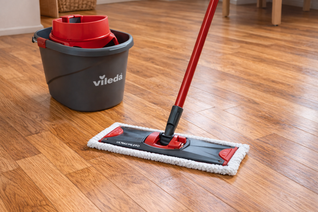 Pulire il parquet con il Vileda