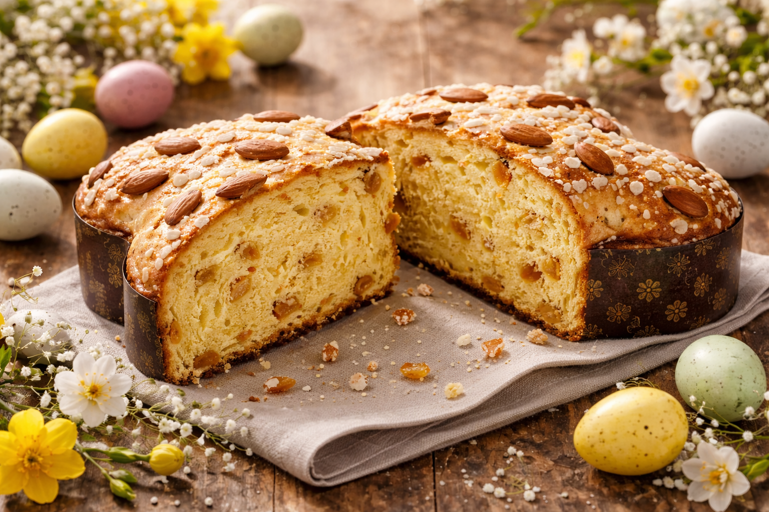 Colomba di Pasqua con uova decorativa (fonte comeconservare.it)