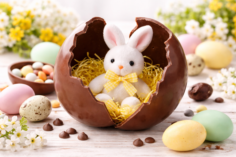Perché regaliamo uova a Pasqua? La risposta viene dall’antico Egitto (e non è religiosa) Uovo di cioccolato con un peluche come sorpresa