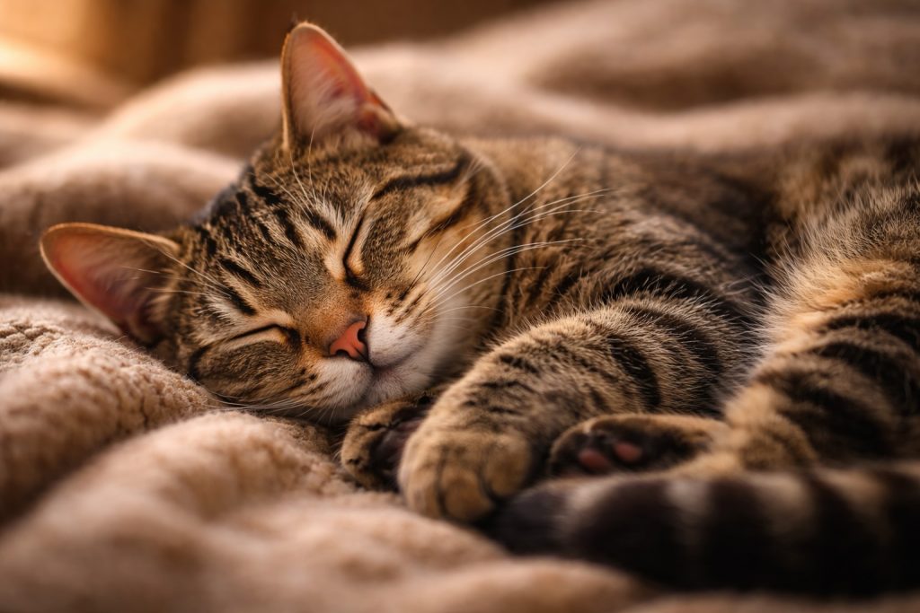 Un gatto che dorme (fonte comeconservare.it)